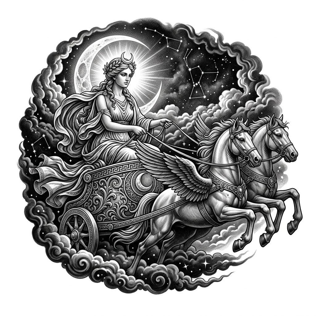moon-tattoo mythological selene