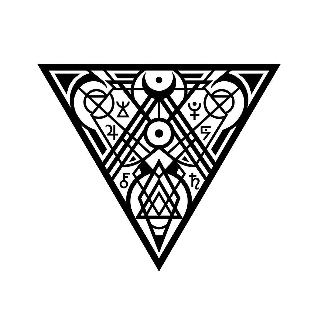 nape-tattoo blackwork triangle