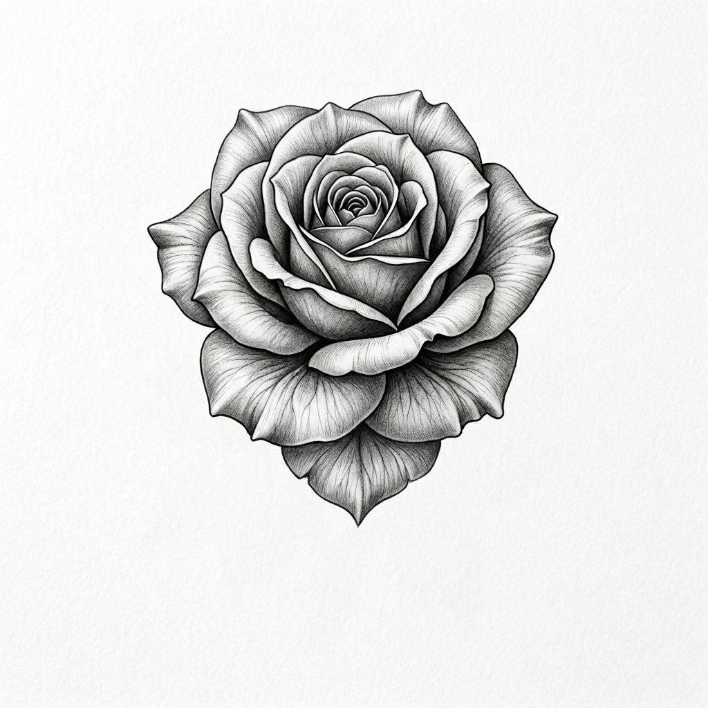 nape-tattoo realistic rose
