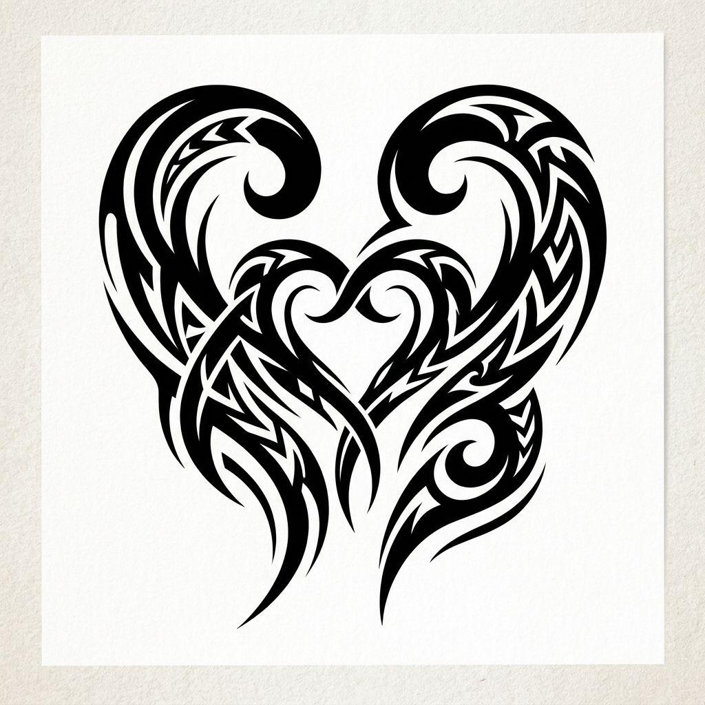couple-tattoo modern tribal as a pair