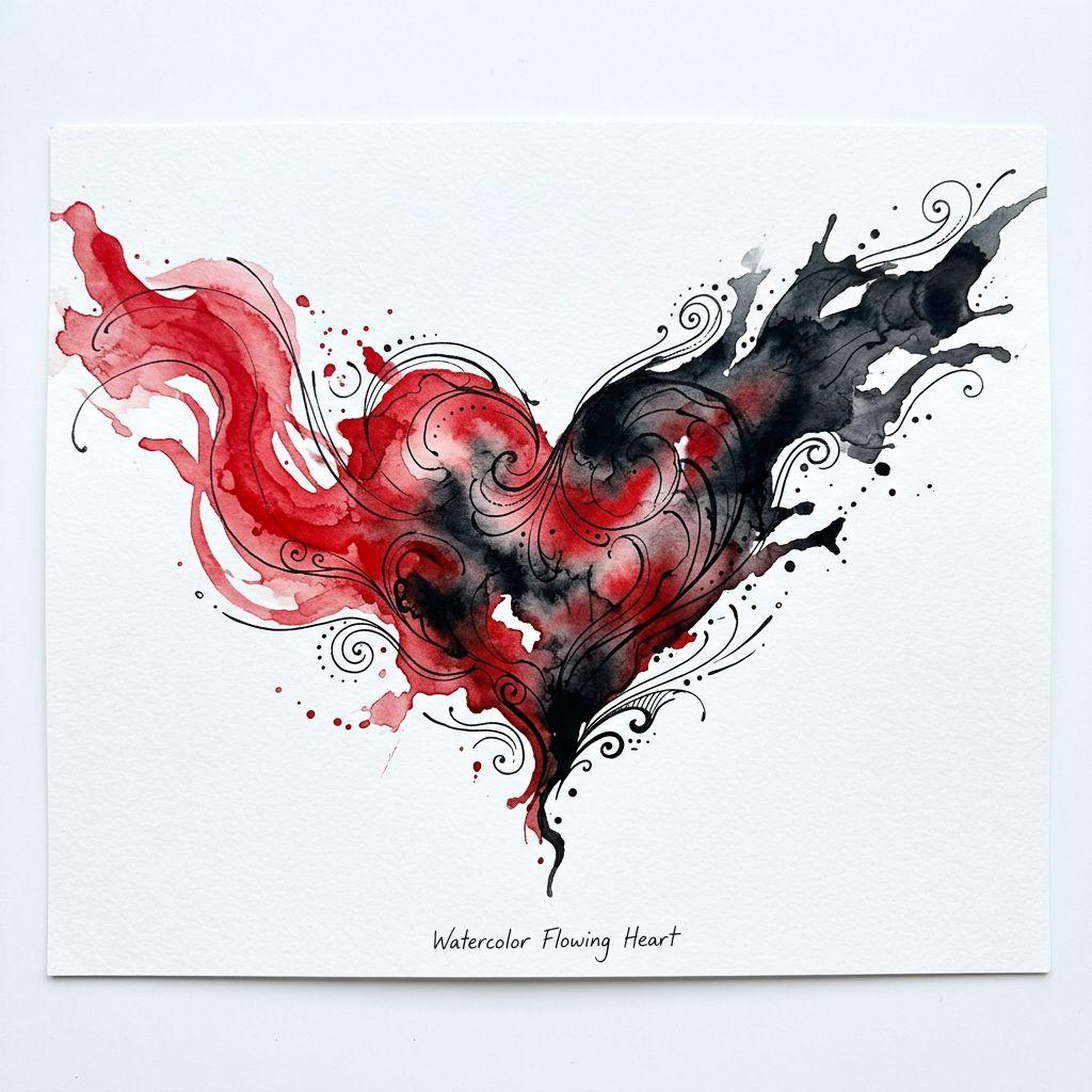couple-tattoo abstract watercolor pair