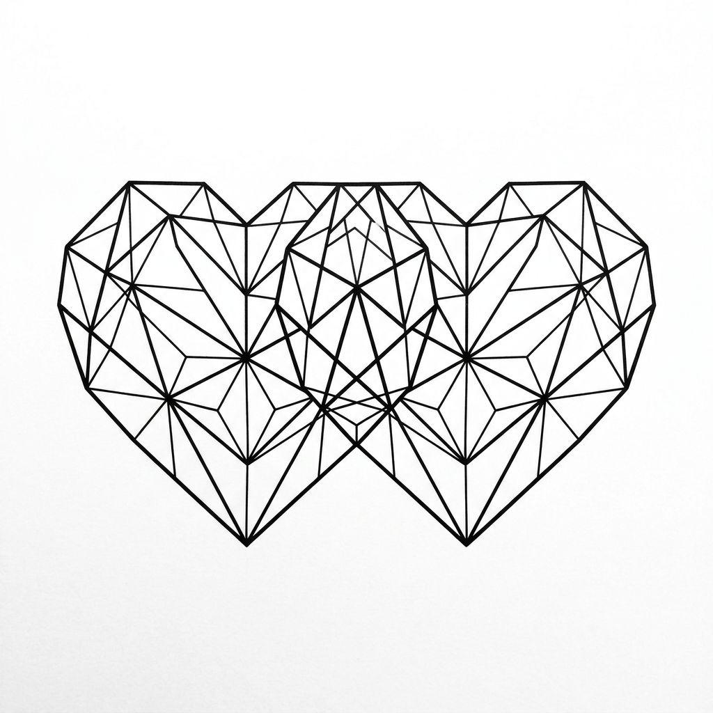 parents-tattoo geometric intertwined hearts