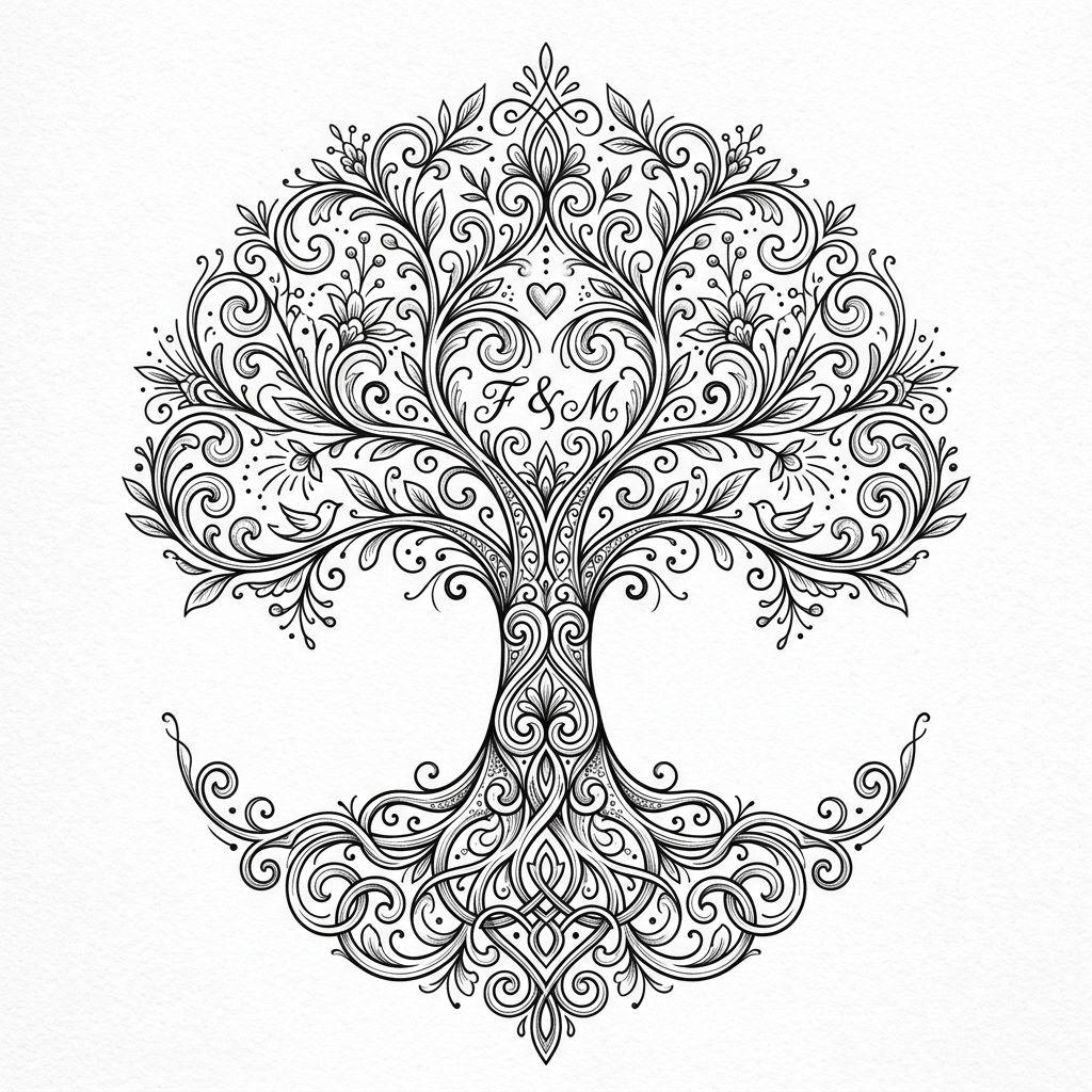 parents-tattoo ornamental family tree