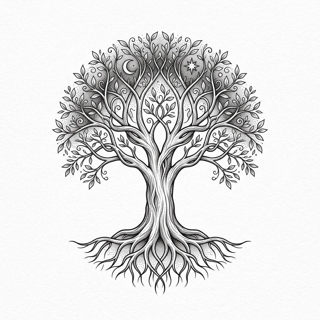 father and daughter-tattoo spiritual tree of life