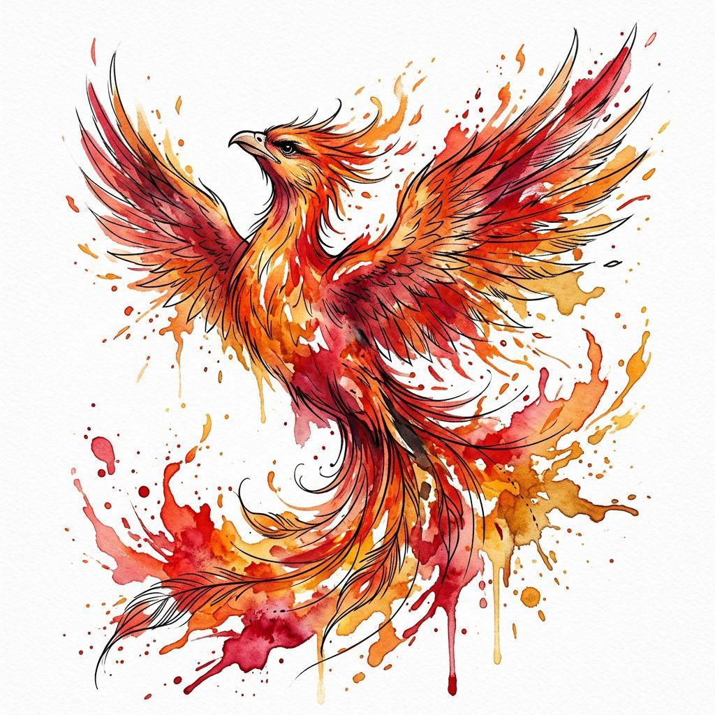 phoenix-tattoo watercolor rebirth phoenix