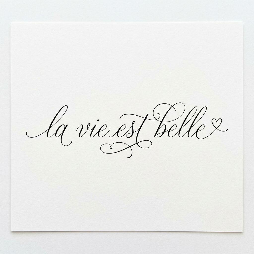 quote-tattoo fine-line la vie est belle