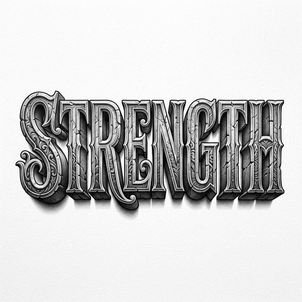 quote-tattoo realistic 3d lettering