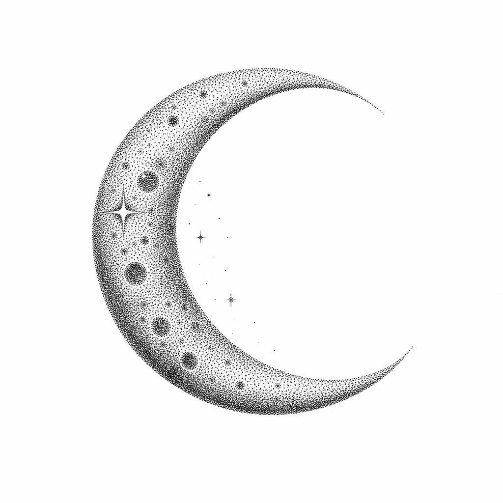 wrist-tattoo dotwork moon