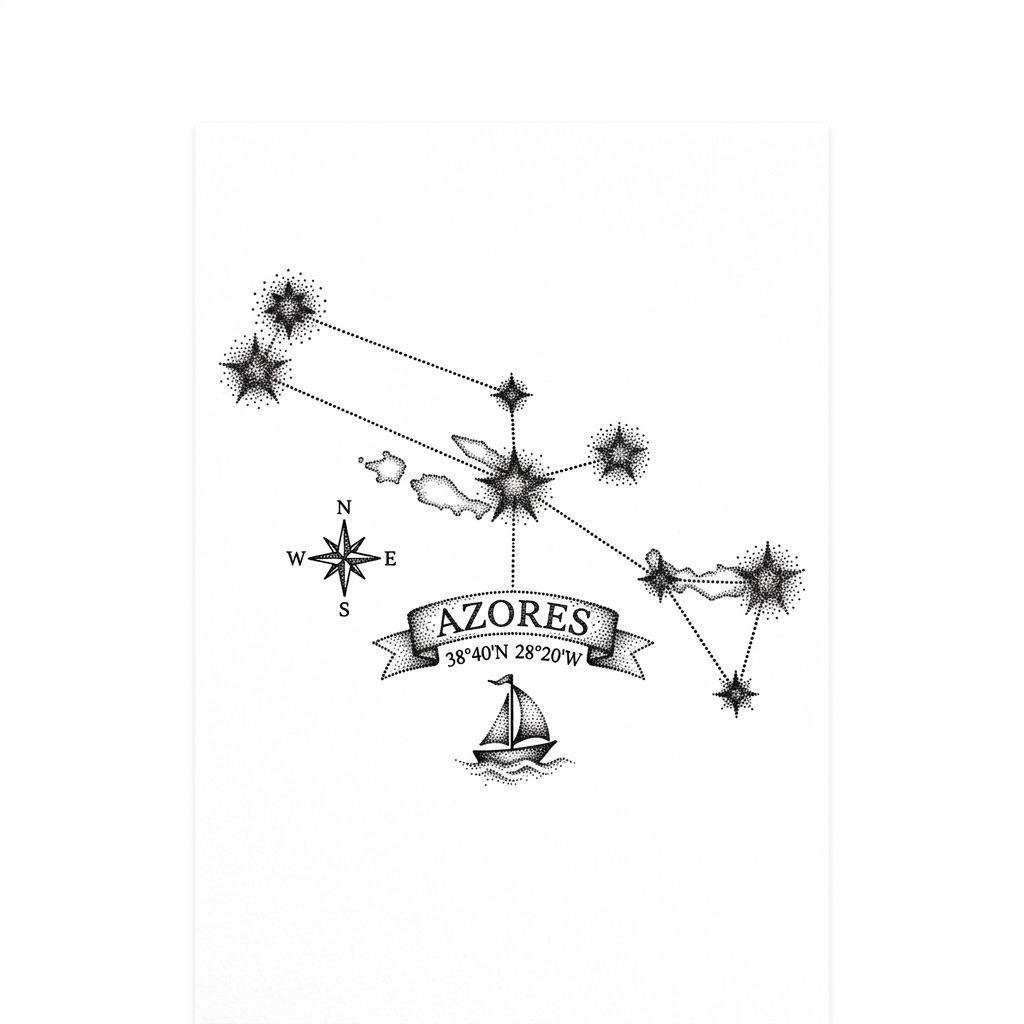 travel-tattoo dotwork constellation