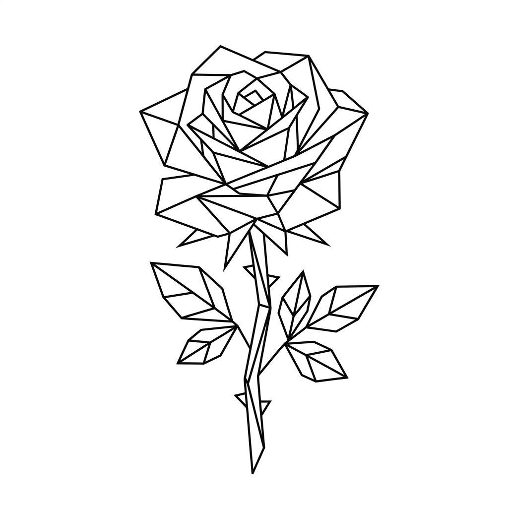rose-tattoo geometric rose