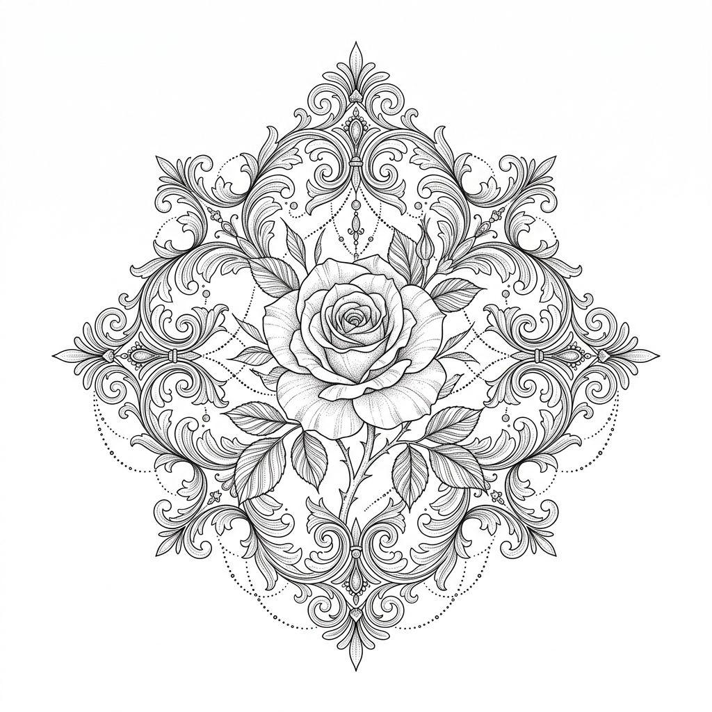 rose-tattoo ornamental rose