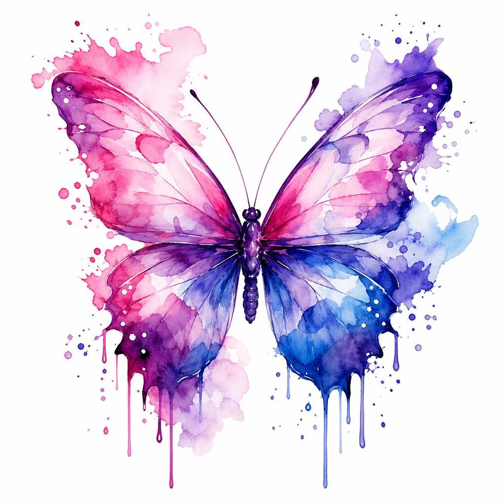 butterfly-tattoo watercolor butterfly with splashes