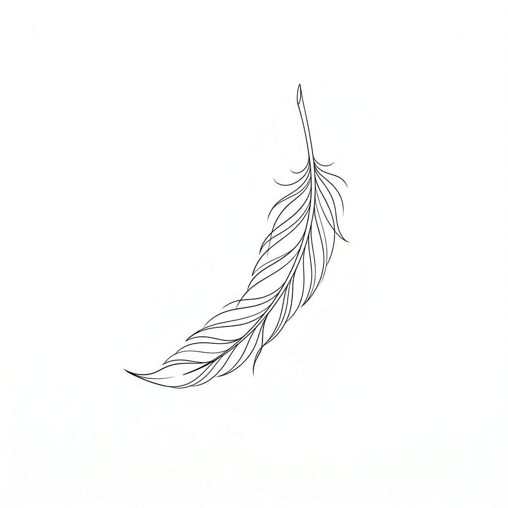 memorial-tattoo minimalist feather