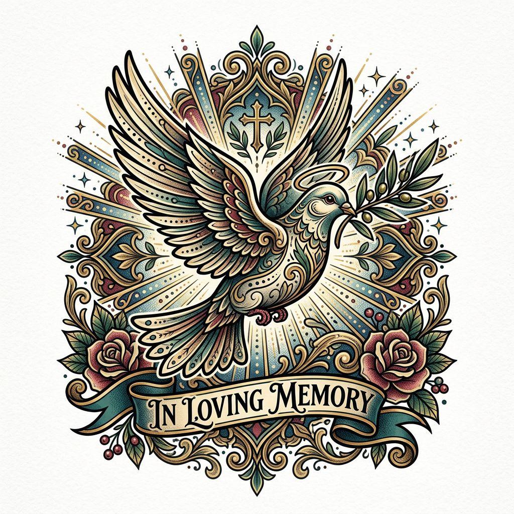 memorial-tattoo neo-traditional dove