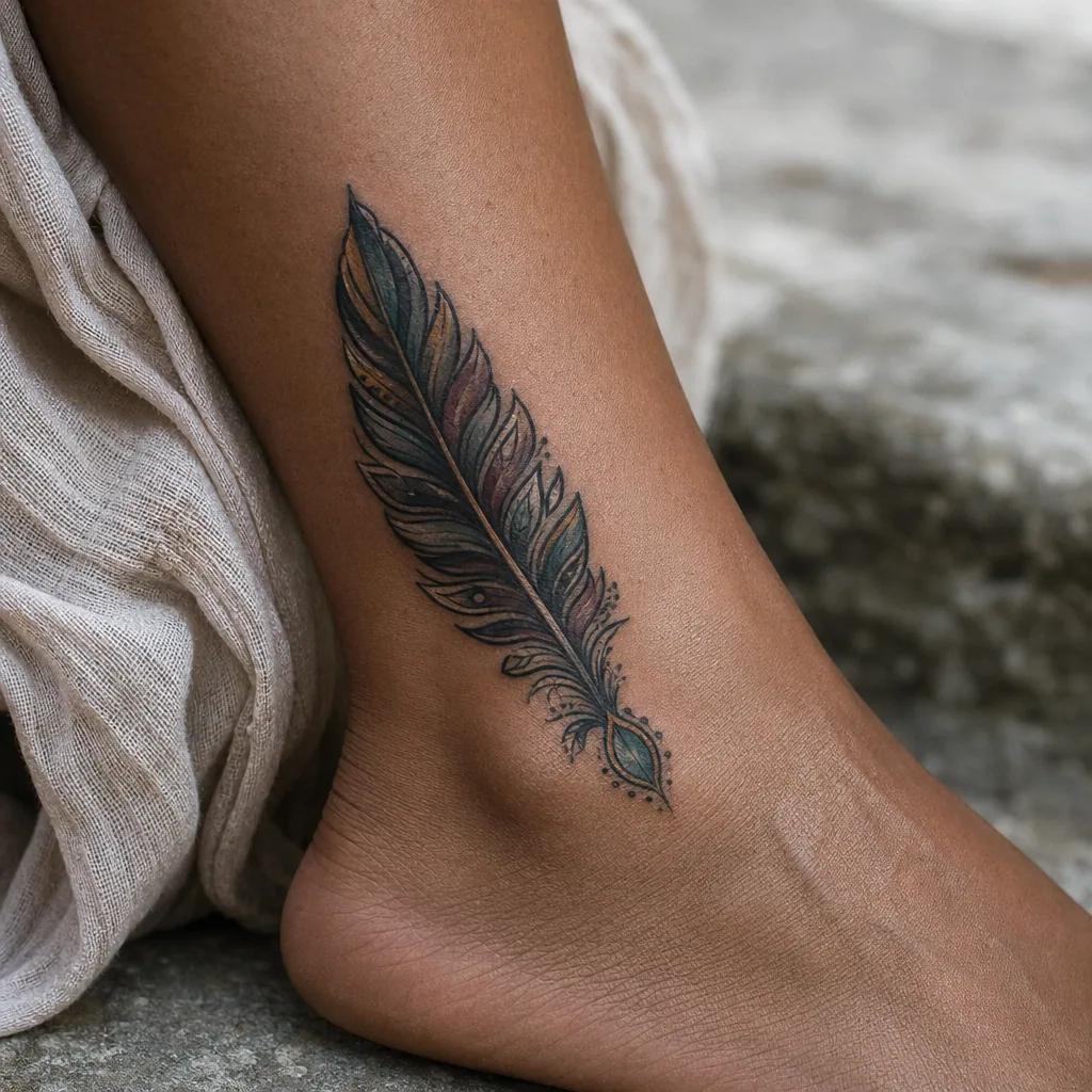 ankle-tattoo geometric circle