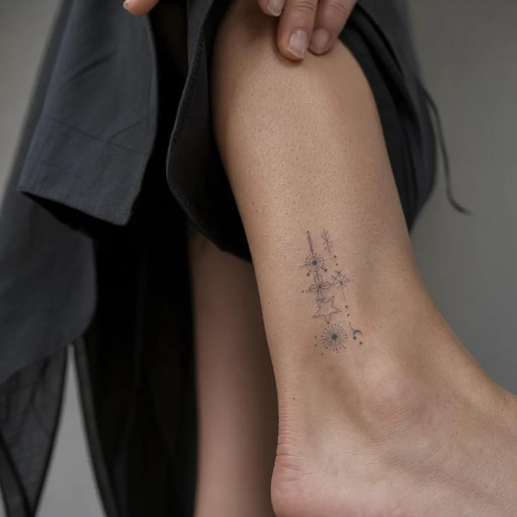 ankle-tattoo spiritual cross