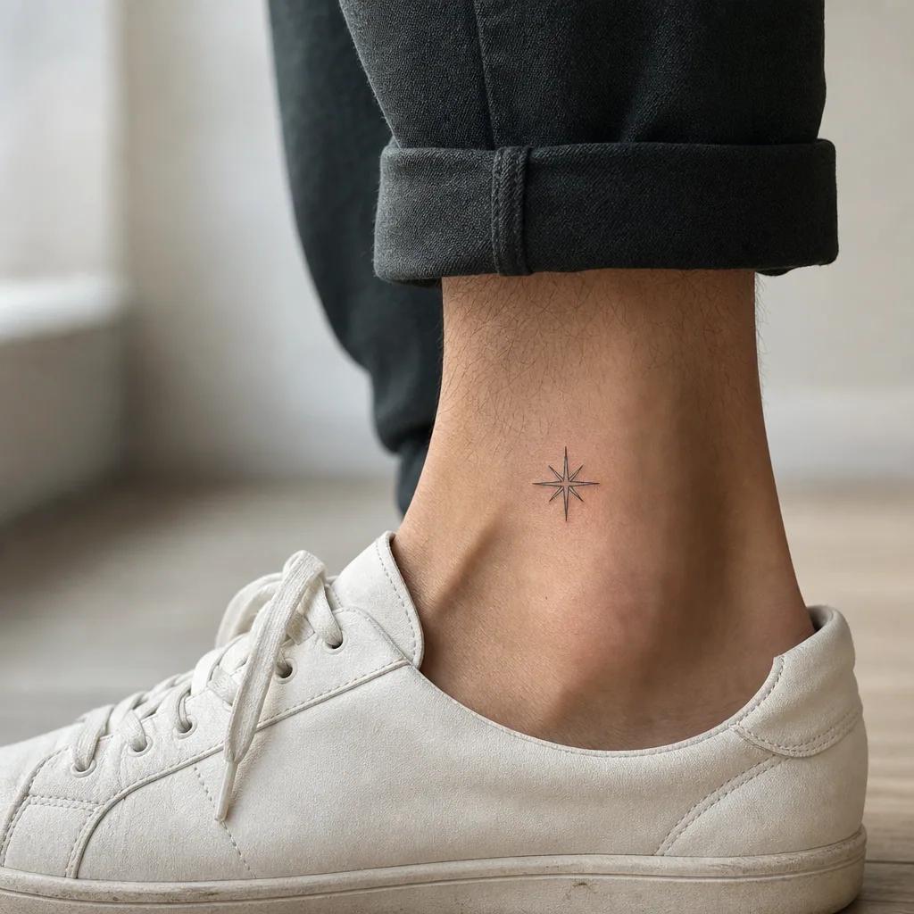 ankle-tattoo floral sprig