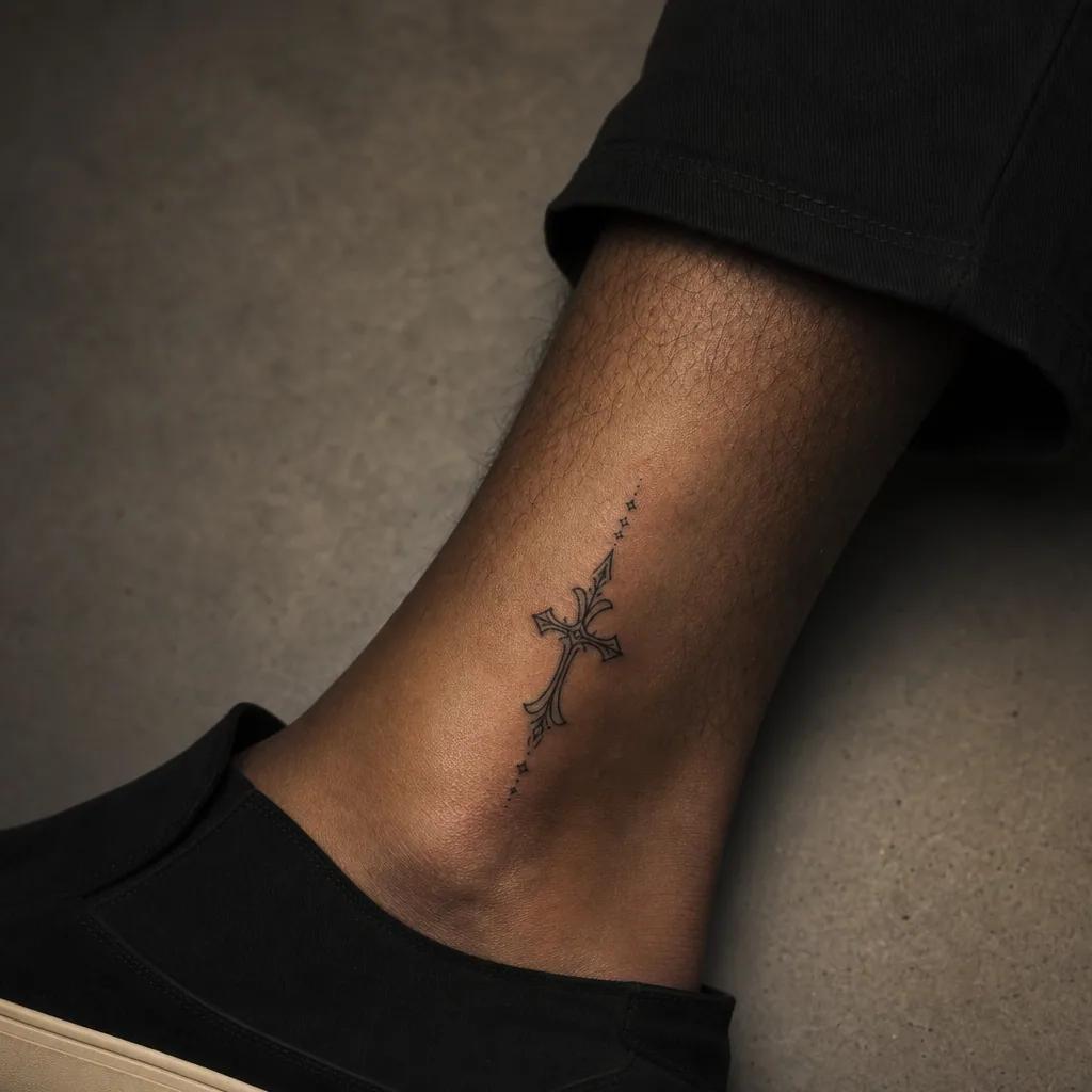 ankle-tattoo lettering initial