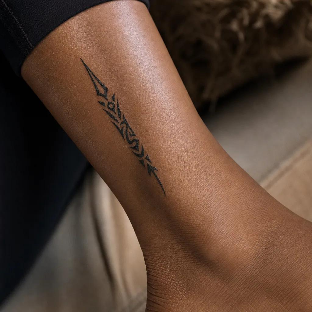 ankle-tattoo abstract wave
