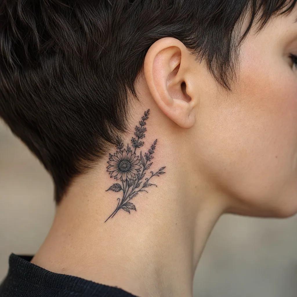 best friend-tattoo sunflower and lavender