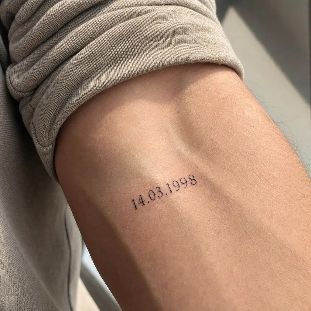 birth date-tattoo minimalist sans-serif date