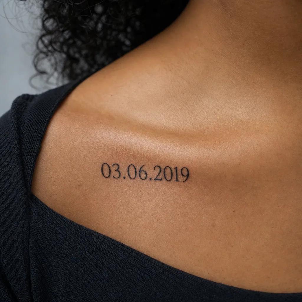 birth date-tattoo neo-traditional date