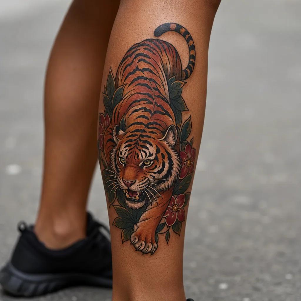 calf-tattoo geometric mandala