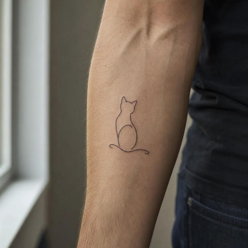 cat-tattoo minimalist cat silhouette