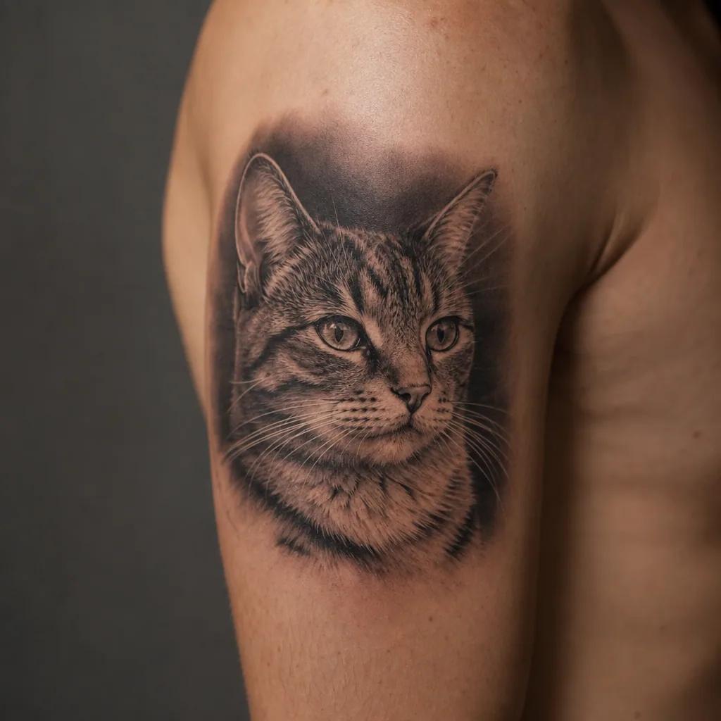 cat-tattoo blackwork cat head
