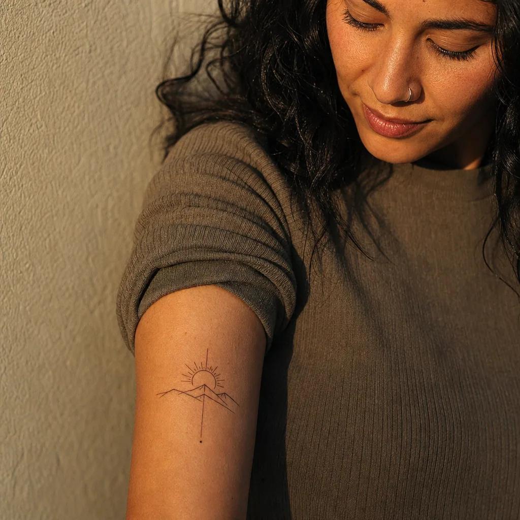 cover-up tattoo minimalistisches cover-up, realistic photo on skin