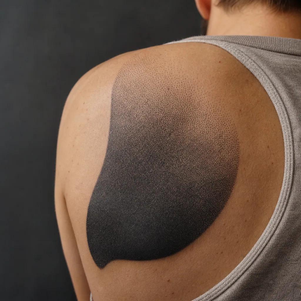 cover-up tattoo cover-up im dotwork, realistic photo on skin