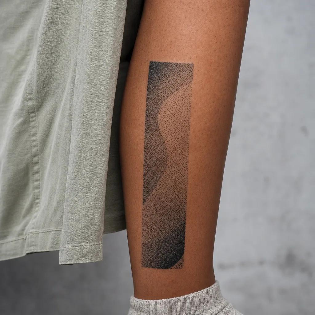 cover-up tattoo cover-up im dotwork, realistic photo on skin