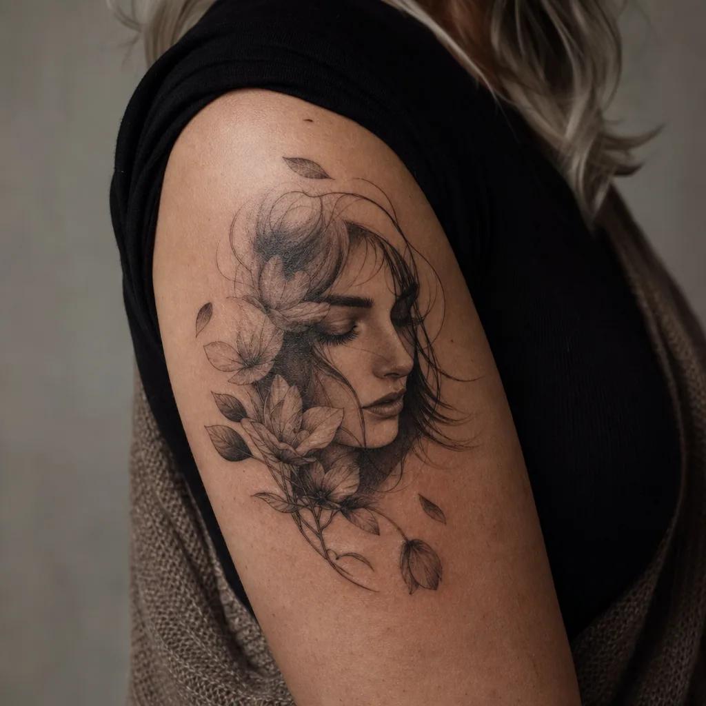 idée tatouage deuil portrait premium