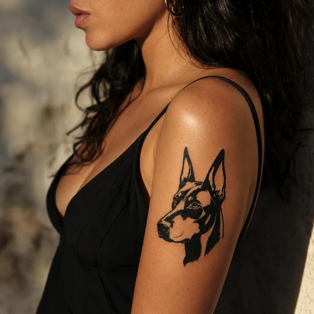 dog-tattoo fine line portrait