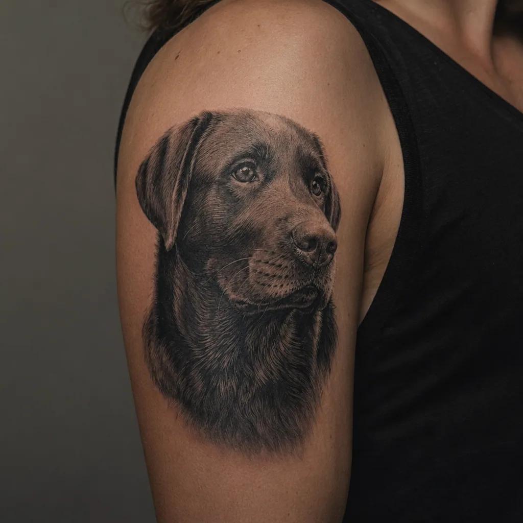dog-tattoo blackwork dog head
