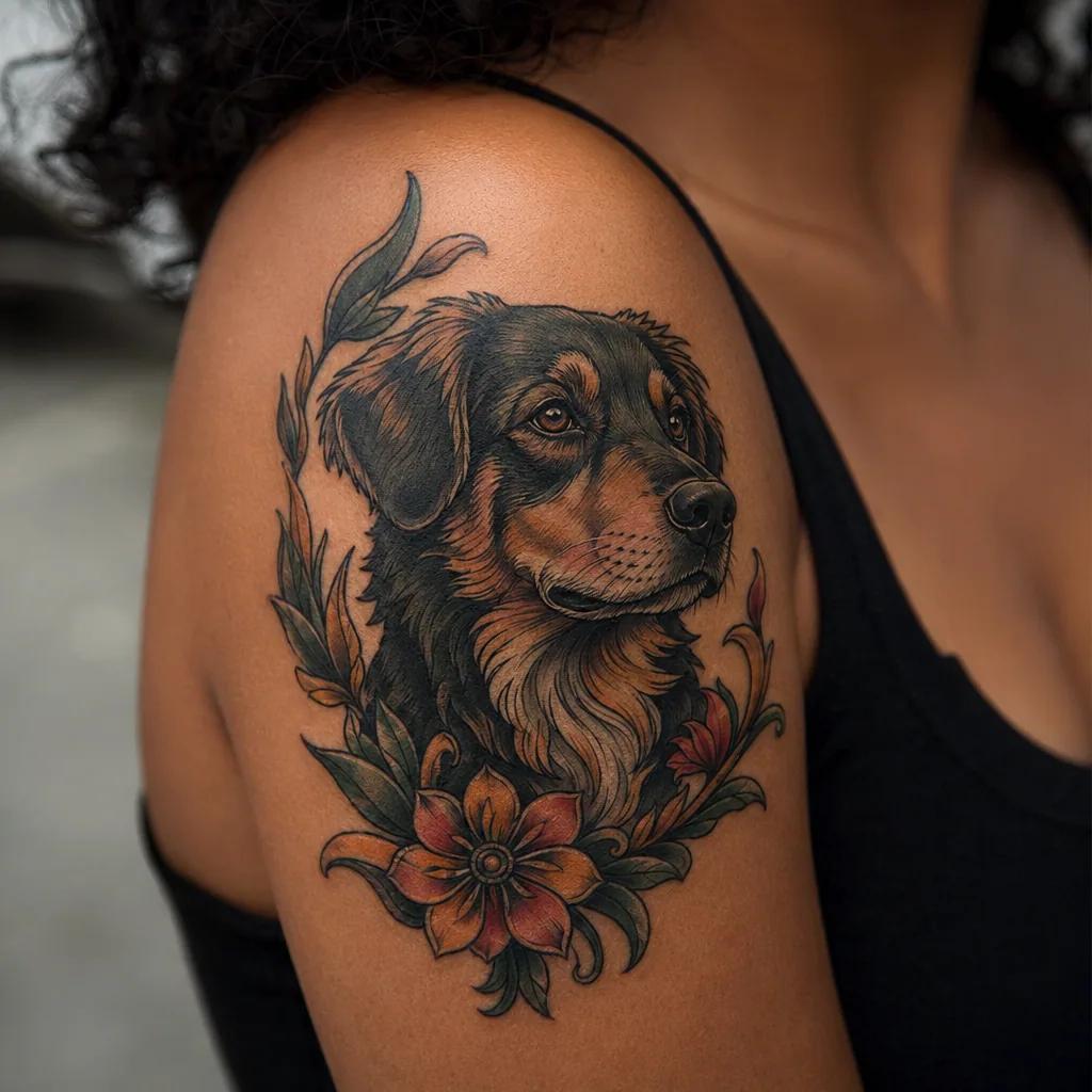 dog-tattoo geometric paw print