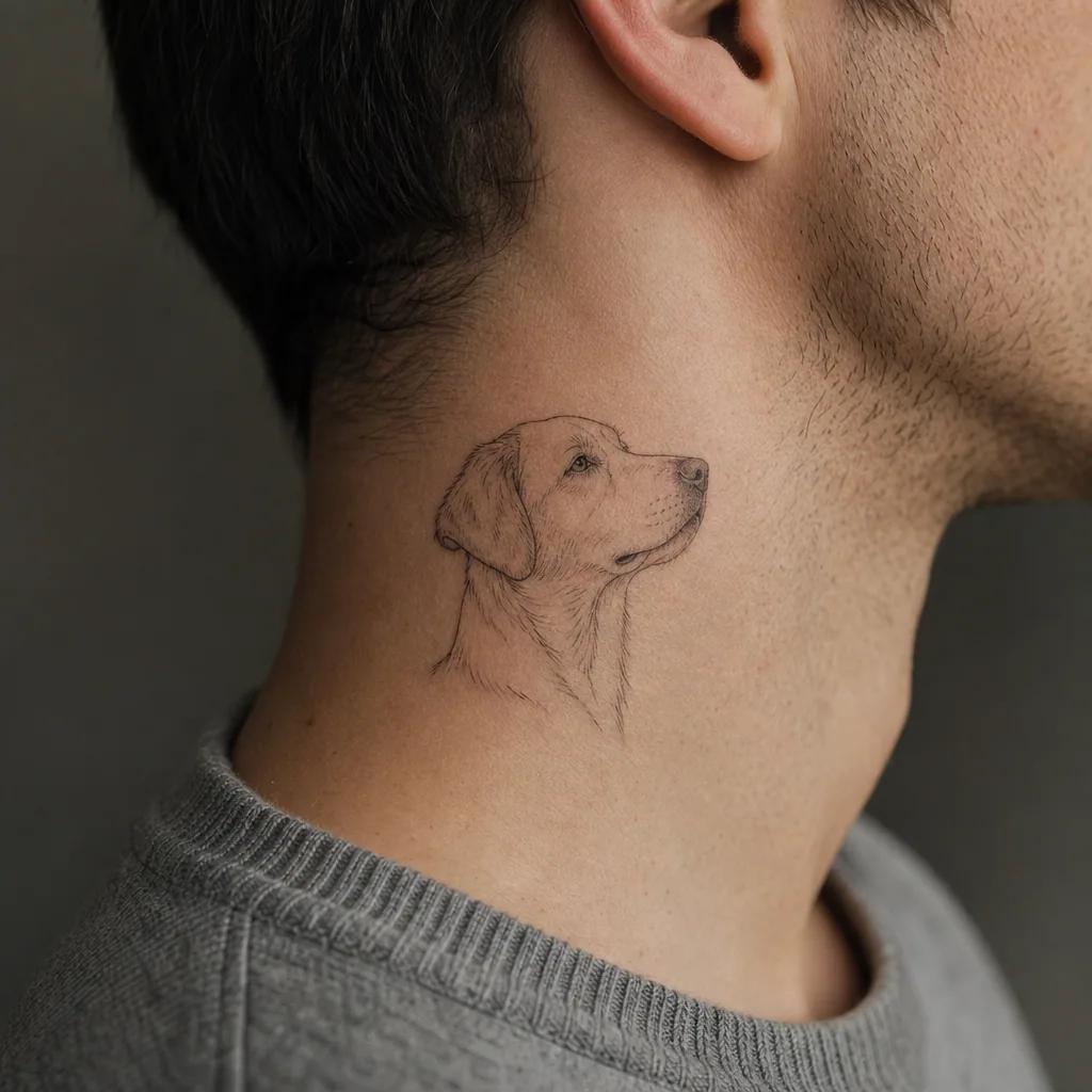 dog-tattoo dog with flowers