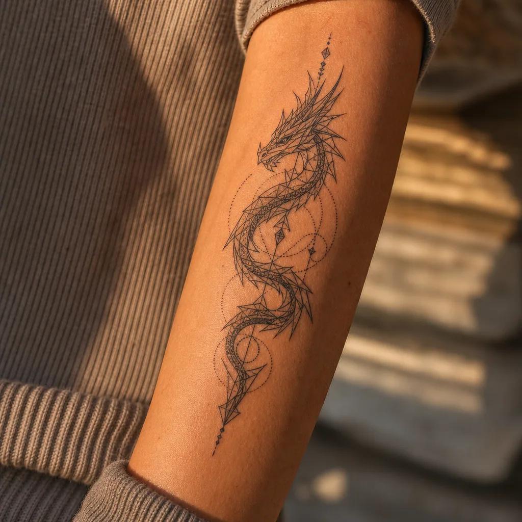 dragon-tattoo modern geometric dragon