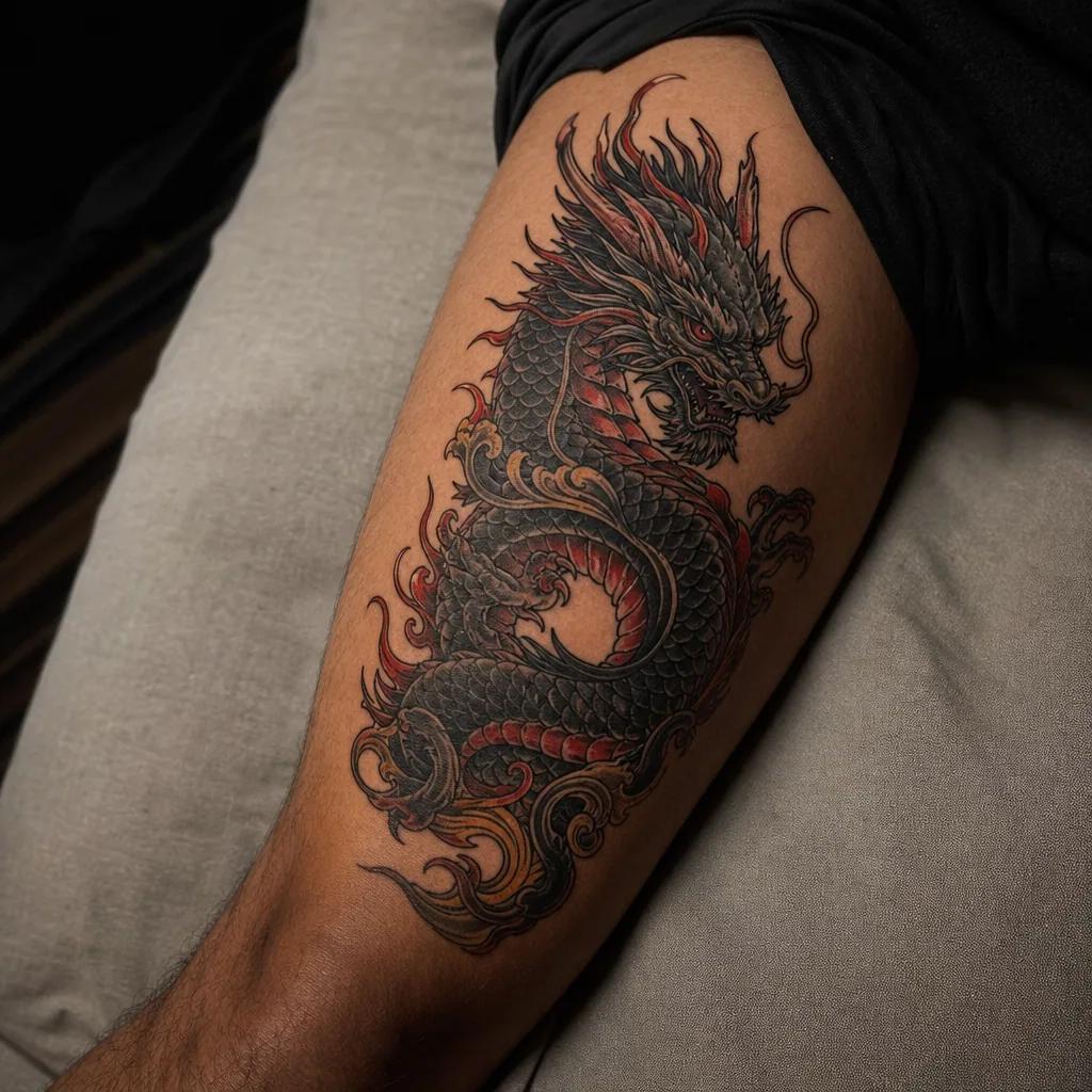 dragon-tattoo rich neo-traditional dragon