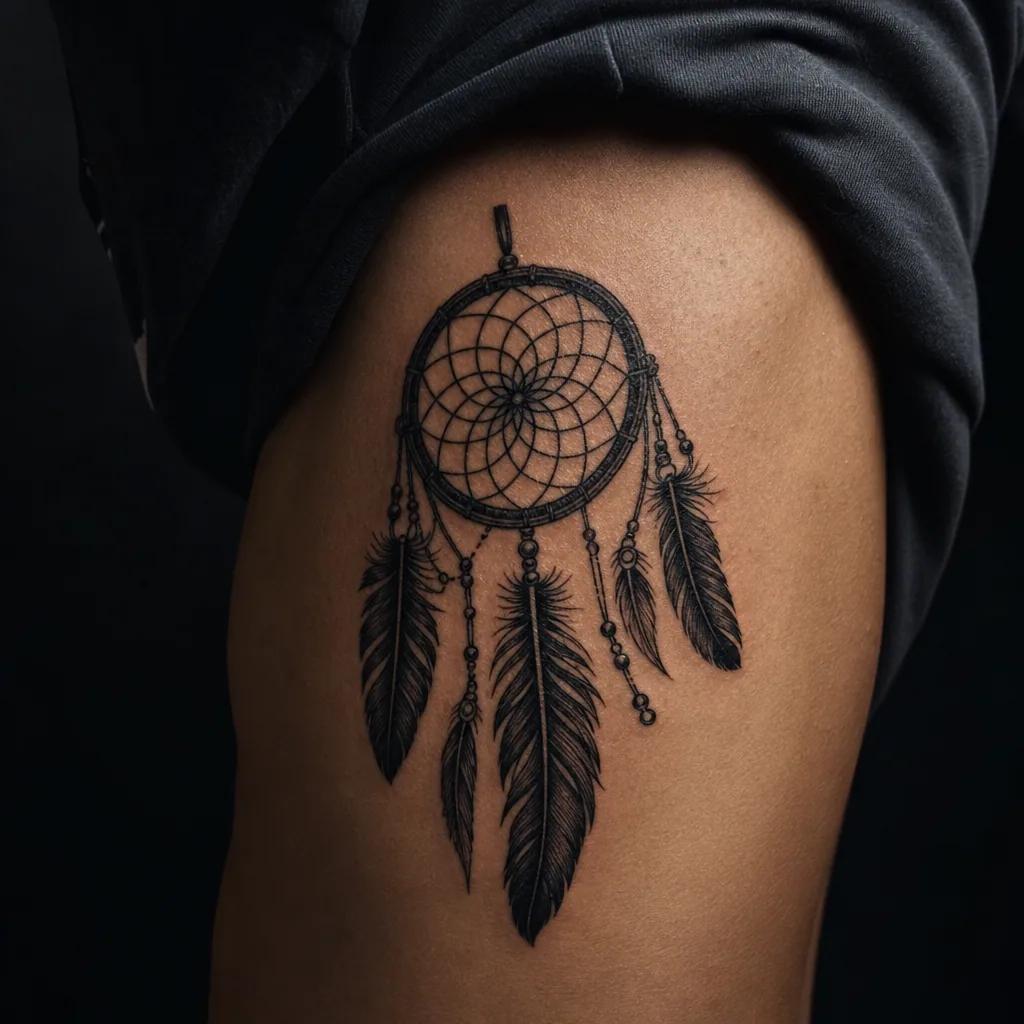 dreamcatcher-tattoo bold blackwork