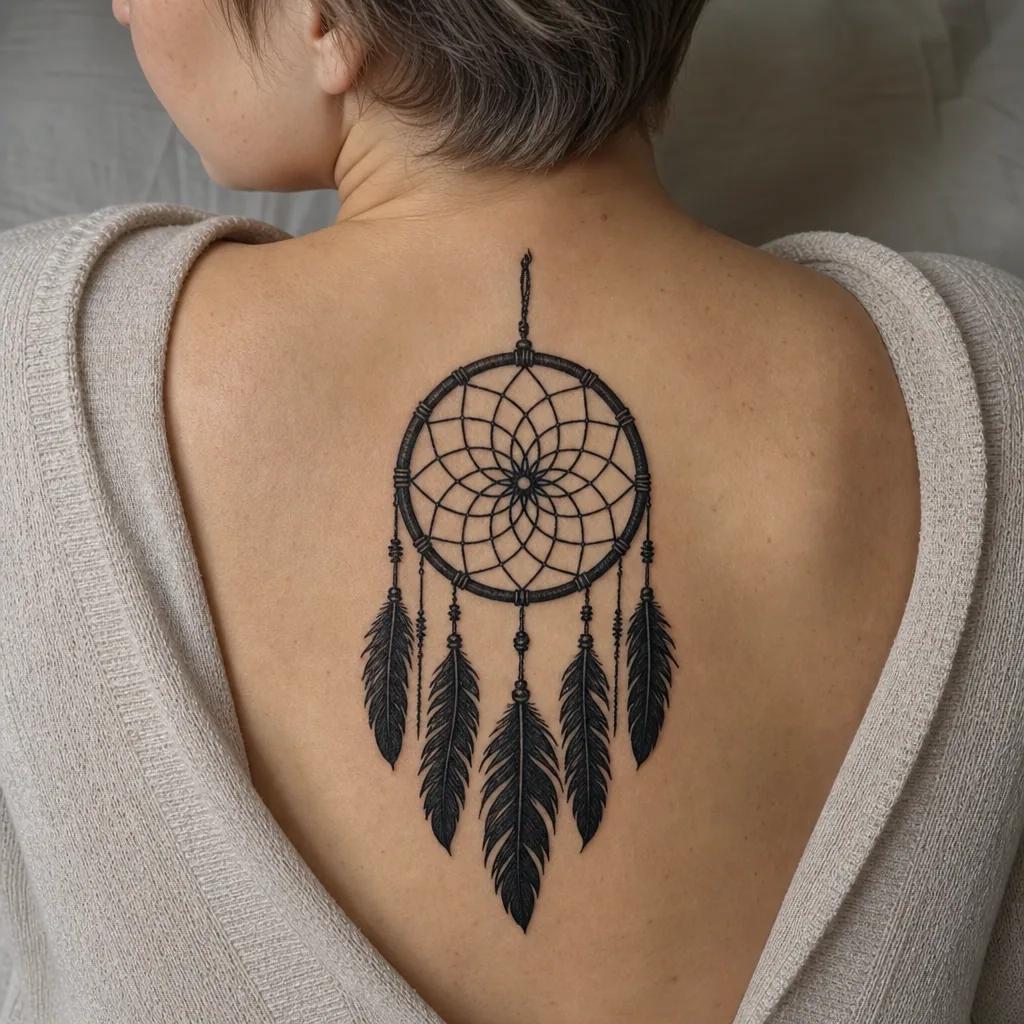 dreamcatcher-tattoo bold blackwork