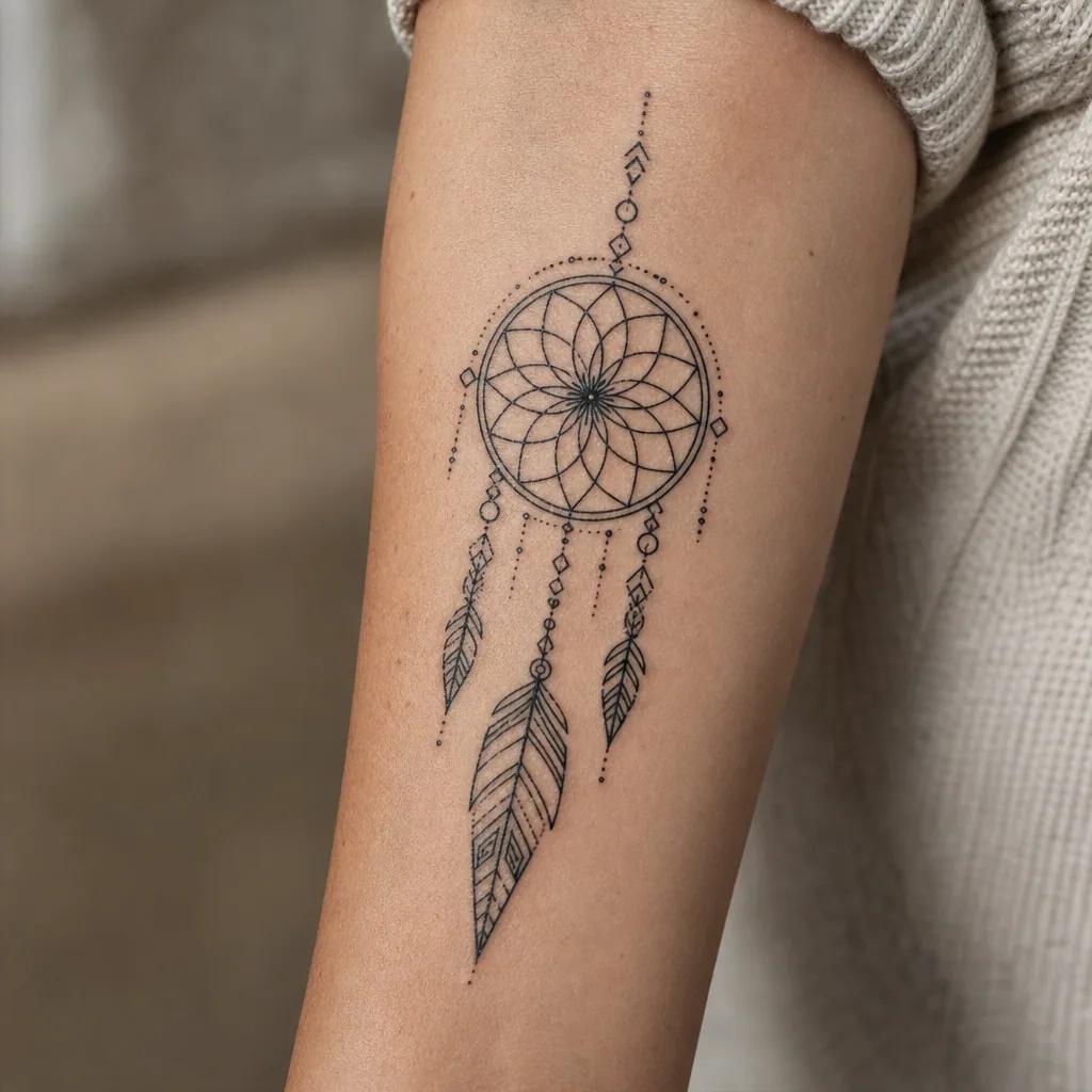 dreamcatcher-tattoo geometric dreamcatcher