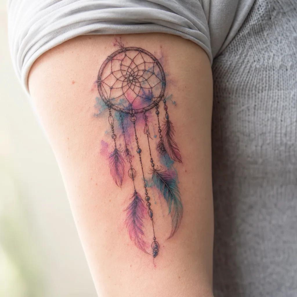 dreamcatcher-tattoo soft watercolor dreamcatcher