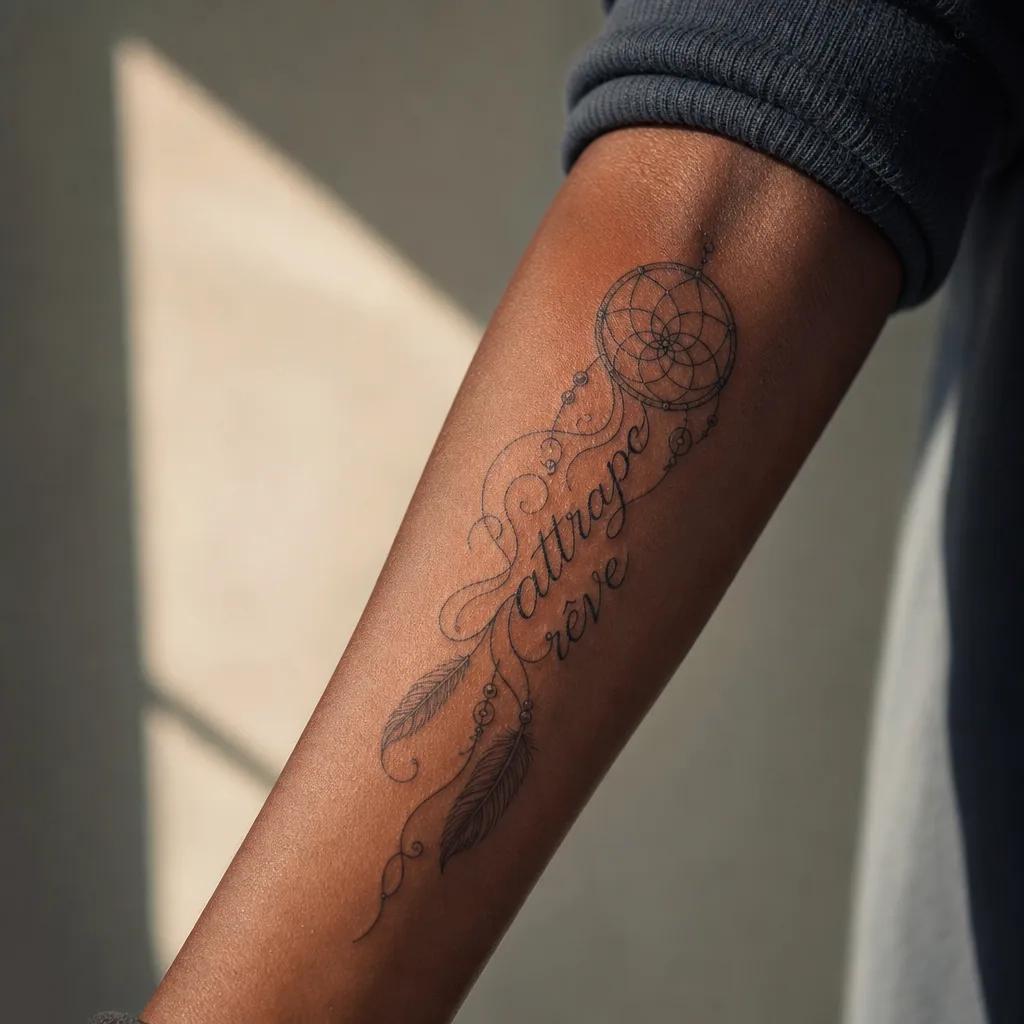 dreamcatcher-tattoo dreamcatcher with quote