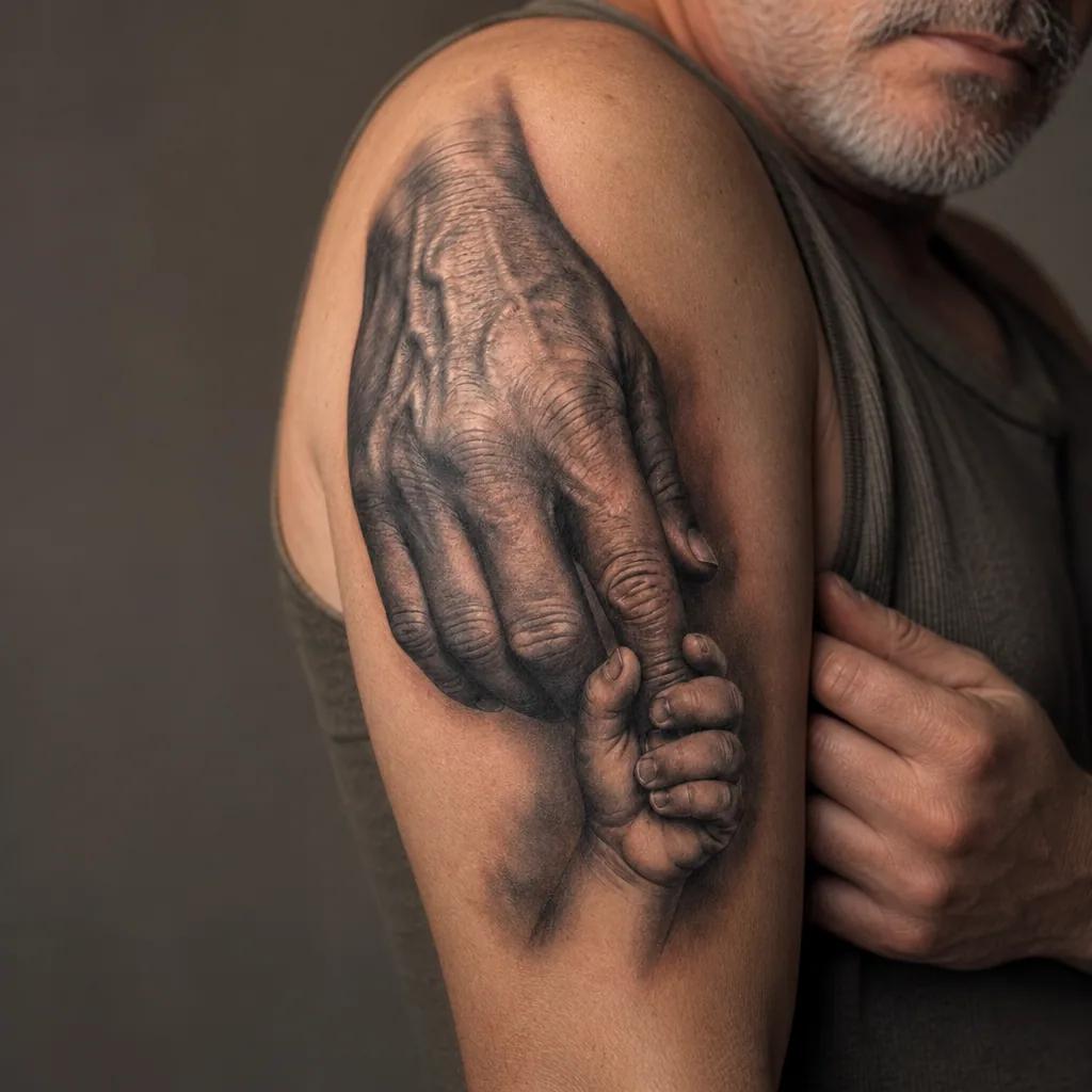 father and son-tattoo father and son blackwork silhouette