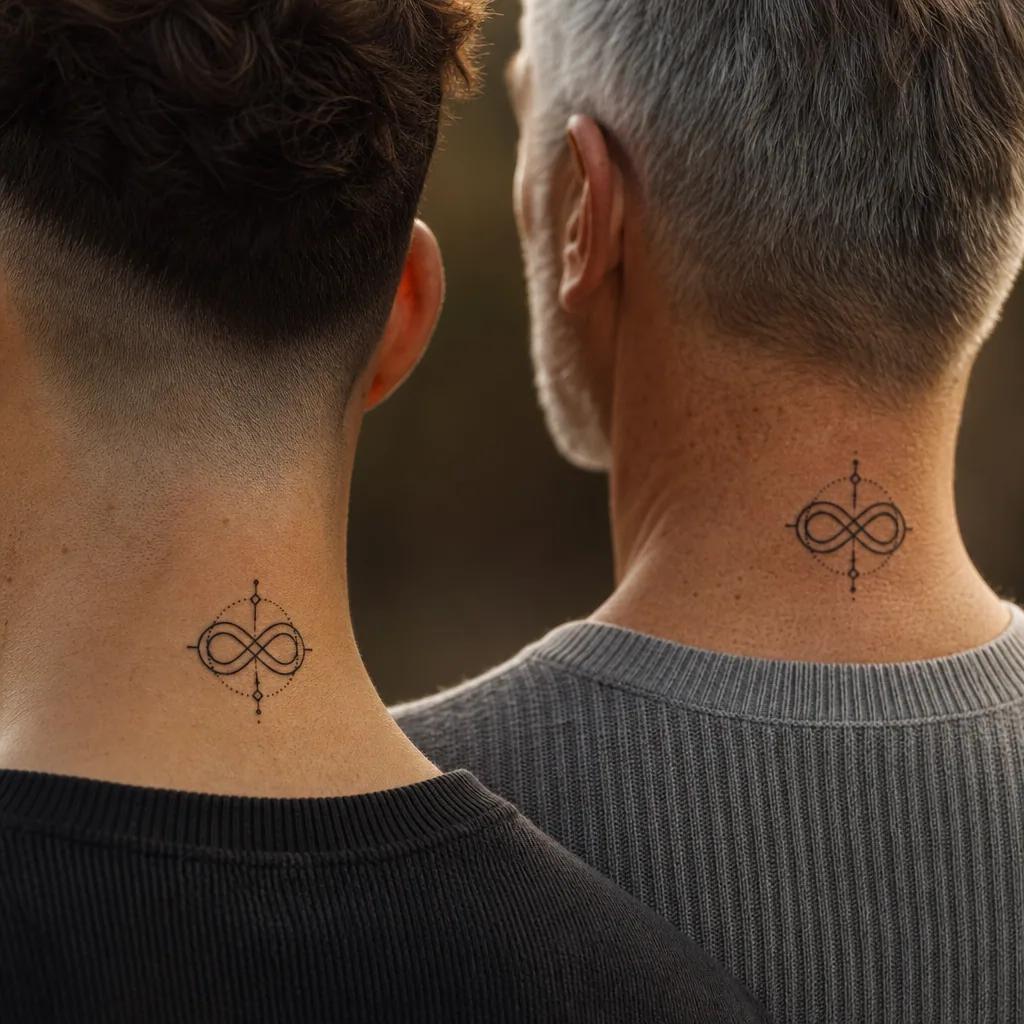 father and son-tattoo lion and cub blackwork