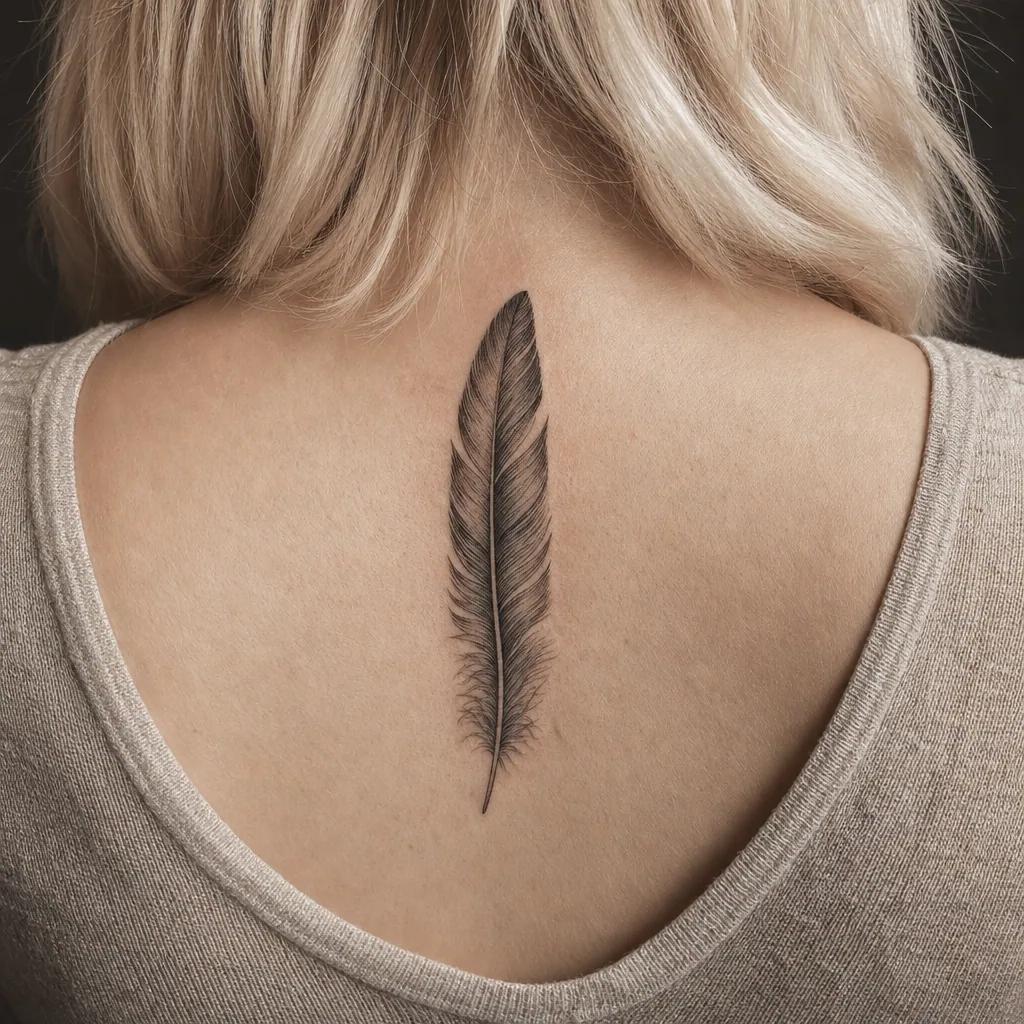 feather-tattoo detailed realistic feather