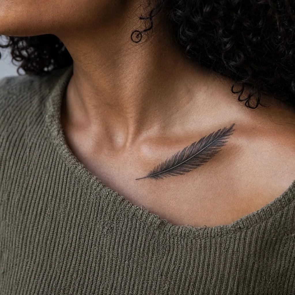 feather-tattoo detailed realistic feather