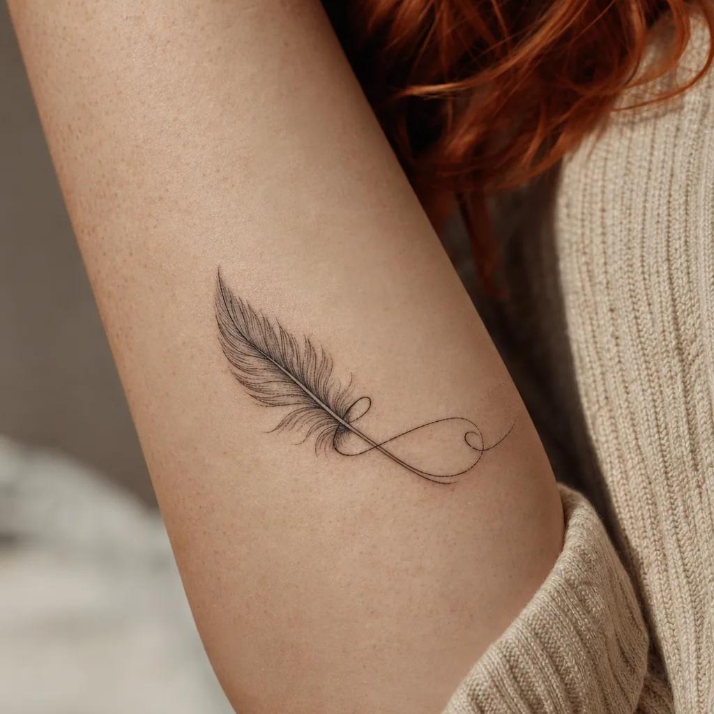 feather-tattoo feather with lettering