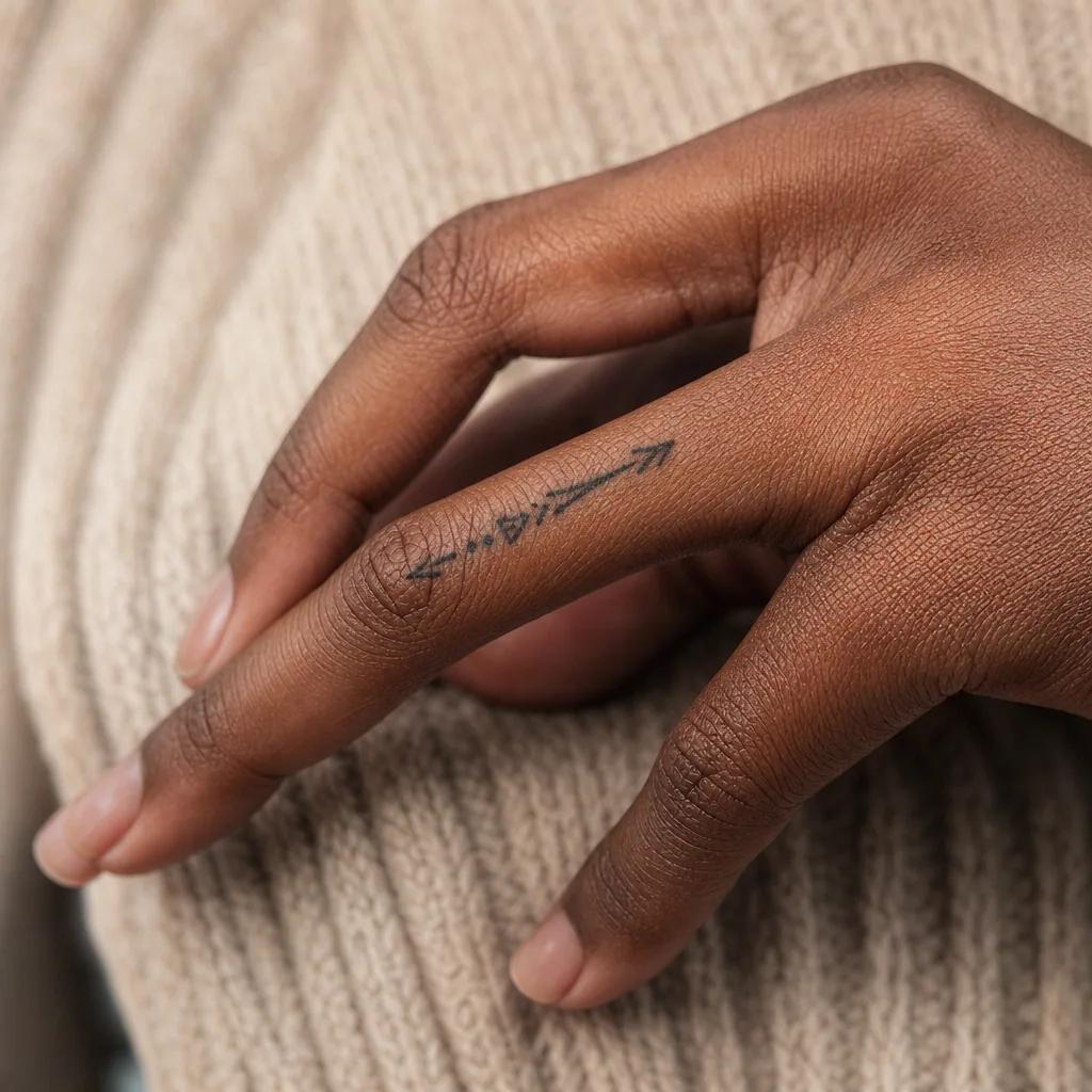 finger-tattoo abstract wave